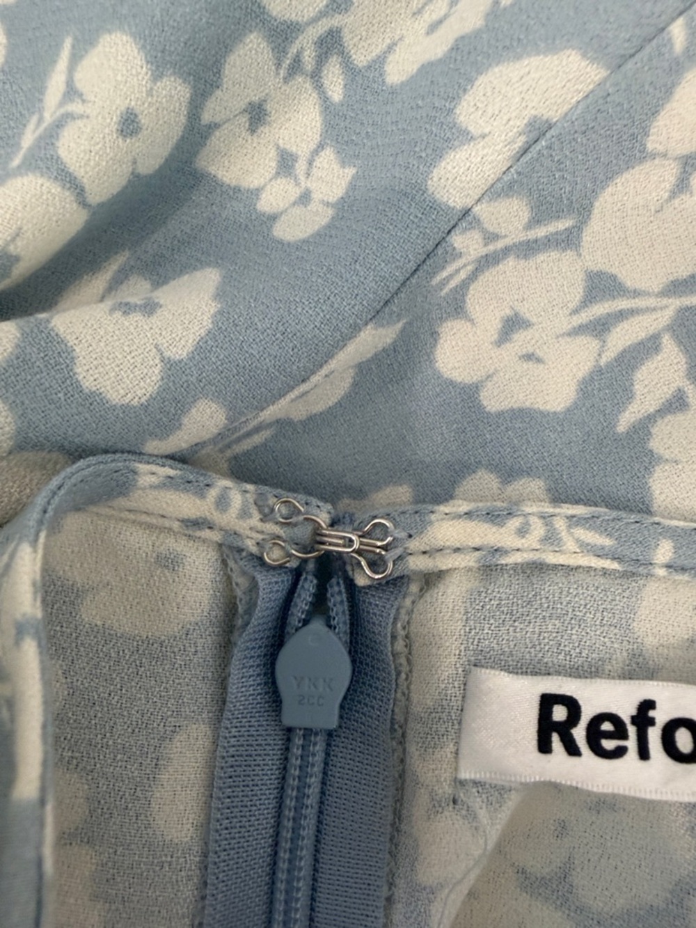 Reformation Women's Light Blue Floral Slip Skirt - Picture 10 of 12